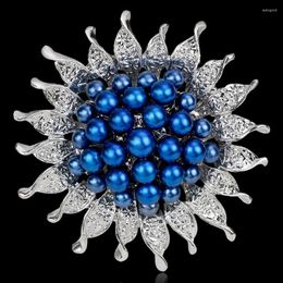 Brooches Simulated Pearl Rhinestone Women Wedding Bouquet Flower Brooch Pins Fashion Jewelry Clothes Accessories XZ084