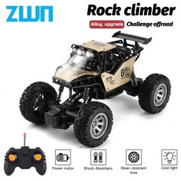 ZWN 1 20 2WD RC Car With Led Lights Radio Remote Control Buggy OffRoad Trucks Boys Toys for Children 240118
