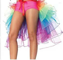 Skirts Fashion Sexy Women Peacock Dance Skirt Rainbow Colourful Summer Night Club Party Fluffy Tutu Ski