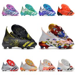 World Cup PREDATOR FREAK TF FG soccer shoes Mens high&low ankle Soccer Cleats Shoe Core Black 22+ accelerator Football Boots