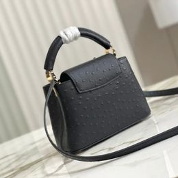 10A Mirror Quality Designer Capucines s handbag top designer Fashion Large Capacity woman shopping Crossbody bags Ostrich leather Handcraft