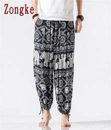 Zongke New Harem Pants Men Trousers Joggers Casual Pants Men Elephant Print Sweatpants Hip Hop Streetwear Plus Size M5XL 2011095213392
