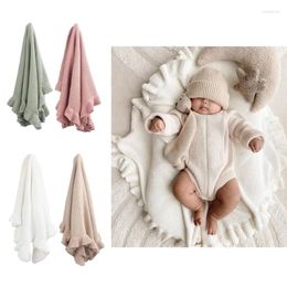 Blankets Baby Knitted Nursery For Boys Girls Swaddle Neutral Soft Lightweight Toddler And Kids Throw