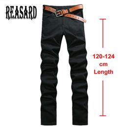 Tall Man 120cm Extra Long Jeans Mens Plus Size 2844 Black Stretch Twill Pants Classic Jeans Trousers Casual Pants6529914