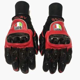 Aagv Gloves Agv Carbon Fibre Riding Gloves for Men and Women Four Seasons Motorcycle Racing Genuine Leather Knight Anti Drop Waterproof Summer Fyc7