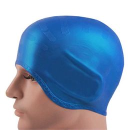 Swimming Caps Waterproof Swimming Caps Men Women Swim Pool Cap Long Hair Ear Protect Large Silicone Non-skid Diving Hat YQ240119