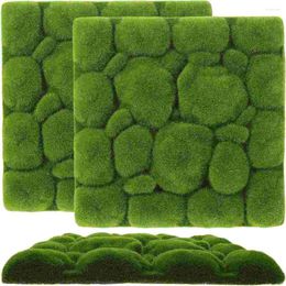 Decorative Flowers 3 Pcs Simulated Moss Foam Greenery Backdrop Fake Flower Pots Plant Grass Wall Arrangement Plants