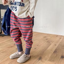 Trousers Deer Jonmi 2024 Spring Baby Boys Striped Pants Korean Style Toddlers Kids Casual Clothes