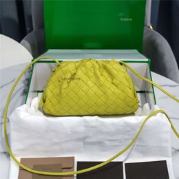 10a 1:1 womens bag designer handbag purses yellow Weave bags Genuine Leather Pouch Coin Case Mini Strap Shoulder Handbags Cross body Weave bag Top Quality