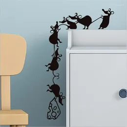 Wall Stickers Little Mouse Carrying Food For Living Room Bedroom Background Bedside Table Home Decoration Wallpaper29 18CM