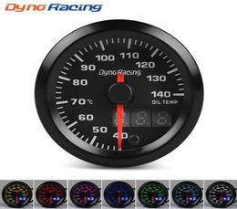 Dynoracing 52mm Dual Display Oil temp Gauge 7 colors Led 40140 Celsius Oil temp meter with Stepper Motor9285694