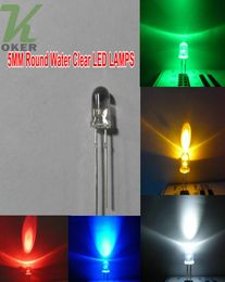 1000pcs 5mm Round Water Clear LED Light Lamp Emitting Diode White Red Blue Green Yellow Pink Purple OrangeFoggy Ultra Bright Bead 3137891