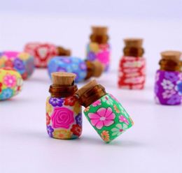 Whole 10 pcs Mini Glass Polymer Clay Bottles Containers Vials With Corks arrival Can put in some powder or Beads Jewellery 242h8671504