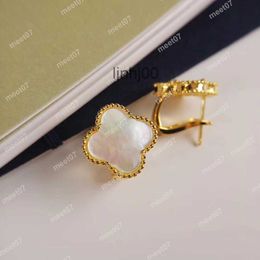 Stud Hot Clover Designer Earring Clover Studs Ear Clip Mother of Pearl Mid Size 1.5cm Ladies Earring Sterling Silver Ear Ring for WomenXICP