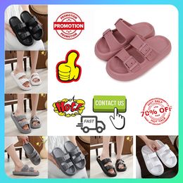 Free shipping Casual Platform Slippers New Pillow Slippers Sandals for Women Men Double Buckle Adjustable EVA Thick-Soled Summer Beach Sandals