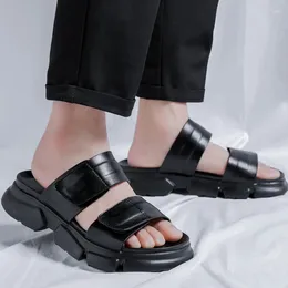 Sandals Summer Open Toe Platform Slippers Men Thick Sole Outdoor Beach Sandal Soft Comfortable Flat Casual Sneaker Shoes Man