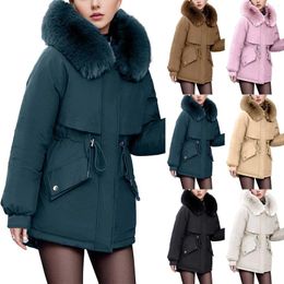 Women's Trench Coats Womens Winter Puffer Jacket For Long Sleeve Oversize Puffy Coat Warm Retro Women Size 2x Thumb Holes