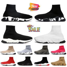 2024 Fashion Women Mens Designer Casual Sock Shoes Black White Red Beige Loafers Trainers Speed Trainer Boots Speeds 2.0 Runners Platform Rubber Sneakers