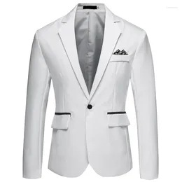 Men's Suits Slim Fit Suit Coat Solid Business Casual Blazers Fashion Single Button Turn Down Collar Wedding Party Office