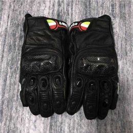 Aagv Gloves High End Summer Season Agv Carbon Fiber Riding Gloves Heavy-duty Motorcycle Racing Leather Anti Drop Waterproof and Comfortable 40hi