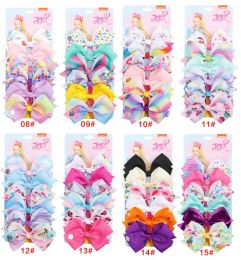 126 Colour 5 inch Hair Bow Girl Colourful Print Barrettes Cute Baby Accessories Unicorn Jojo Siwa Bows 6pcs/Card Packing BJ