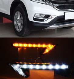 1 Pair LED DRL daytime running light with turn signal yellow function daylight For Honda CRV CRV 2015 20161894251