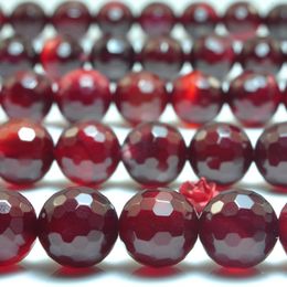 Loose Gemstones Wine Red Agate Faceted Round Beads Wholesale Gemstone Semi Precious Stone Bracelet Necklace Diy Jewellery Making Design