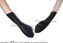 Black Sexy Short Latex Gloves Rubber Mitts Plus Size 0005017368705