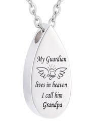 Charms Water droplets Cremation Pendant Choker Necklaces Ash My Guardian Angel Keepsake Memorial Necklace Women Men Jewelry27698461551