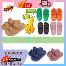Free shipping Casual Platform Slides Slippers New Slippers Sandals for Women Men Double Buckle Adjustable EVA Thick-Soled Summer Beach Sandals Slipper