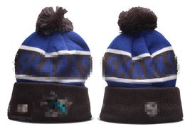 SHARKS Beanie SAN JOSE Knitted Hats Sports Teams Baseball Football Basketball Beanies Caps Women& Men Pom Fashion Winter Top Caps Sport Knit Hats a2
