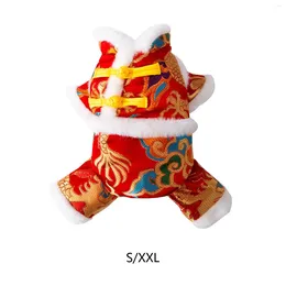 Dog Apparel Tang Costume Warm Pet Winter Coat Easy To Wear Chinese Year For Dogs Cats Holiday Spring Festival Gifts