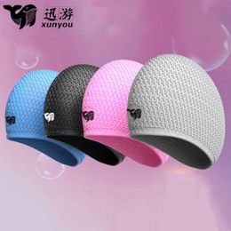 Swimming Caps XUNYOU Silicone Swimming Cap Plus Size Child Swimming Hat High Elastic Ear Protection Long Hair Sports Ultrathin Caps Wholesale YQ240119