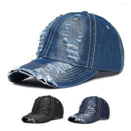 Ball Caps Denim Cap High Quality Hole Baseball Leisure Cotton For Men And Women Outdoor Sports Streetwear Hat