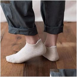 Mens Socks Colour Boat Summer Solid Low-Top Invisible Shallow Comfortable Casual Hosiery Drop Delivery Apparel Underwear Dhevm