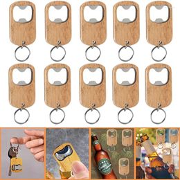 Keychains 5/10pcs Openers Stainless Steel Wooden Key Chain Creative Gift Home Kitchen Gadgets 2024