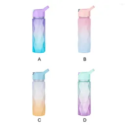 Water Bottles Octagonal Cup With Embedded Straw Trendy And Practical Choice Gradual Suction Portable Purple Blue Gradient