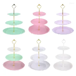 Tea Trays Metal Rod Fruit Plate Dessert Stand With Multiple Layers Detachable Afternoon Stands 3 Tiers Cake Display Racks Drop