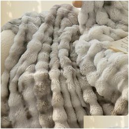 Blankets Blanket Fur Thickened Warm Home Winter Er Quilt Office Nap Sofa High-Grade Bedding Simple Modern Mti-Functional 1Pc Drop Deli Dh1Am