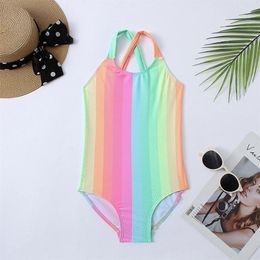 Wear Rainbow Shinning Dot Teen Girls Kids Swimwear 2023 Summer Beach Children Baby Girl Kid One Piece Swimsuit Monokini Bathing Suit