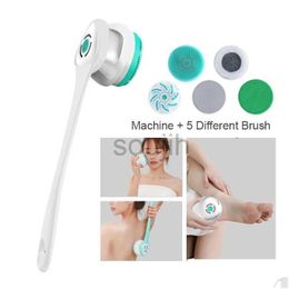 Bath Tools Accessories 2023 New Electric Brush Usb Recharge Body Scrubber Back Rubbing Shower Cleaning Spinning Mas Heads Long Handle Dhtjb