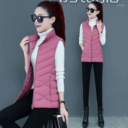 Women's Vests 2024 Autumn Winter Women Jacket Cotton Vest Female Coat High Quality Warm Stand-up Collar Waistcoat R1315