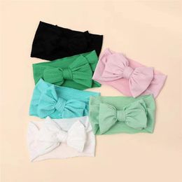 Hair Accessories 5Pcs/Lot Born Baby Headband Children Jacquard Bow Turban Elastic Hairbands Infant Soft Warm Headwrap