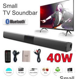 Soundbar 40W Tv Wired And Wireless Bluetooth Speaker Home Cinema Sound System Stereo Surround With Fm Radio Music Centre Boombox Dro Dhzud