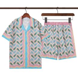 2024 NEWS Summer Mens Shorts and T Shirt Set Cas-blanca Men's Set Fashion Holiday Couple Printing Designer T-Shirt Casual Short Sleeve Dressshirt 11668 cbc