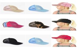 5pcs Kids sequins baseball cap 28Y 9 colors boys girls ponytail ball hat net sun hats adjustment visor Caps children boutique Acc1644058