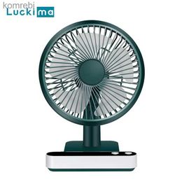 Electric Fans USB Rechargeable Oscillating Desk Fan 4 Speed Settings 5000mAh Mini Table Cooling Fan Adjustable Head Home Office Personal FanL240122