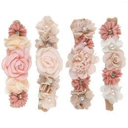 Hair Accessories 4piece Multifunctional Elastic Band For Borns Artificial Flower Baby Headband Stylish