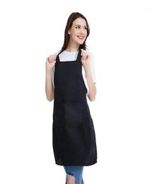 Aprons 12 Pack Bib Apron Unisex Black Bulk With 2 Roomy Pockets Machine Washable For Kitchen Crafting BBQ Drawing13428467