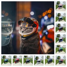 Accessories ATUBAN Small Pet Motorcycle Helmet Cat Dog Puppy Mini Helmets Full Face Motorcycle Helmet Outdoor Head Protecting Pet Hard Hat